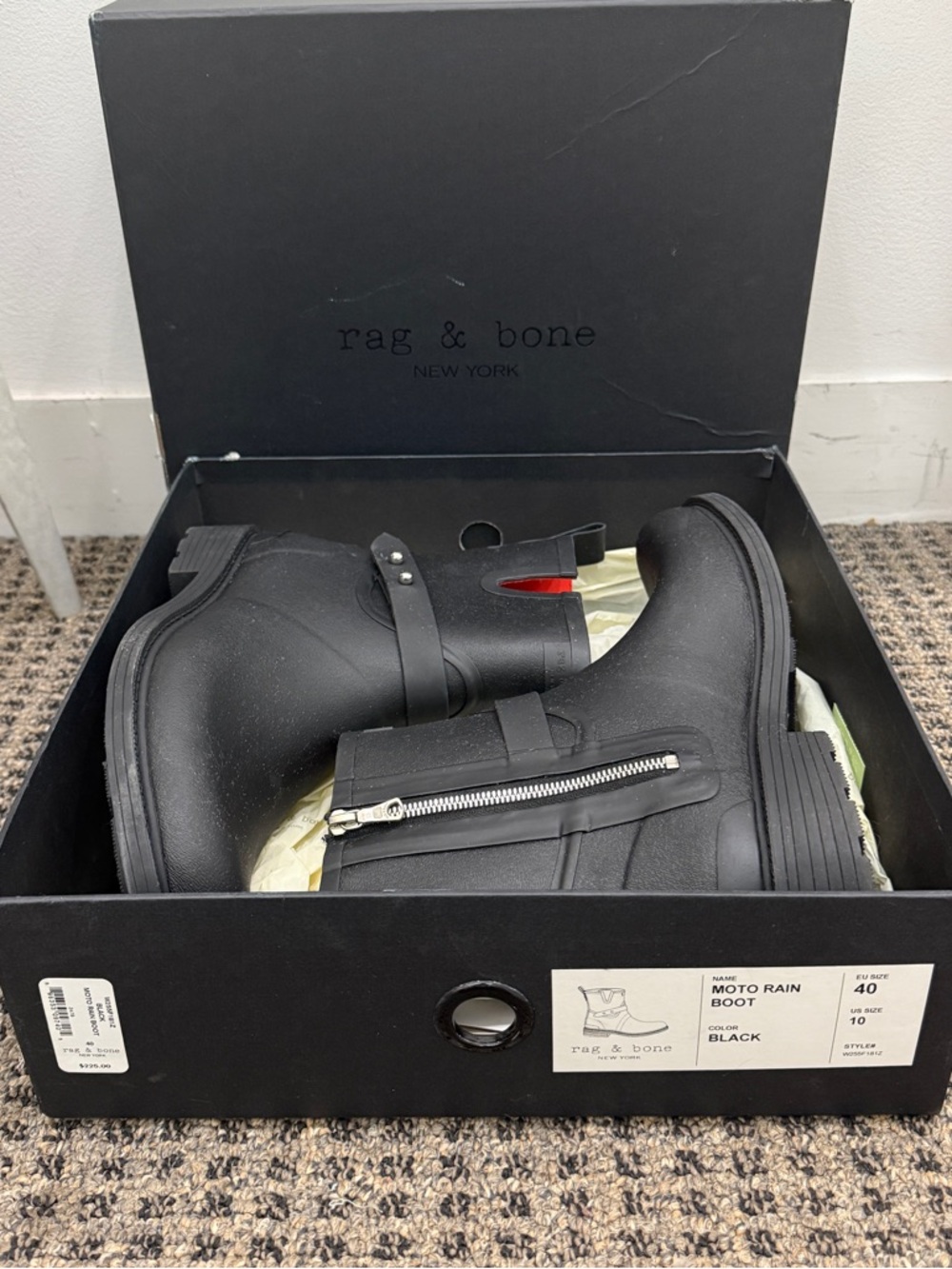 rag & bone -Moto Rain Boots size 10/40 - Picture 6 of 8